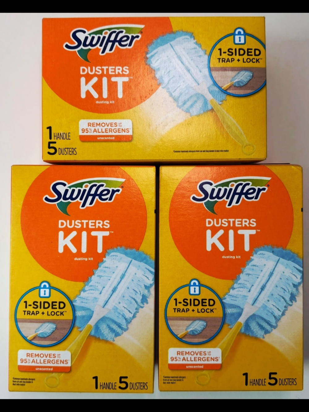 Swiffer Dusters Kit Yellow Handle with Blue Dusters - 3 Pack